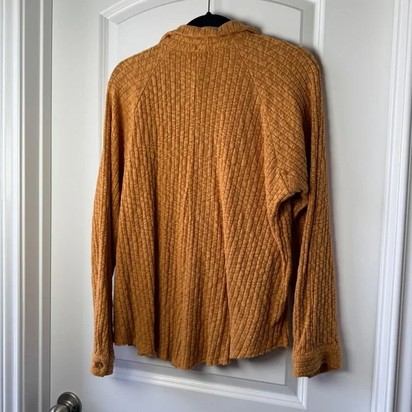 CPY - BKE Button-Down Long Sleeve Knit Shirt - Mustard Yellow or Gold - XL - Picture 12 of 16